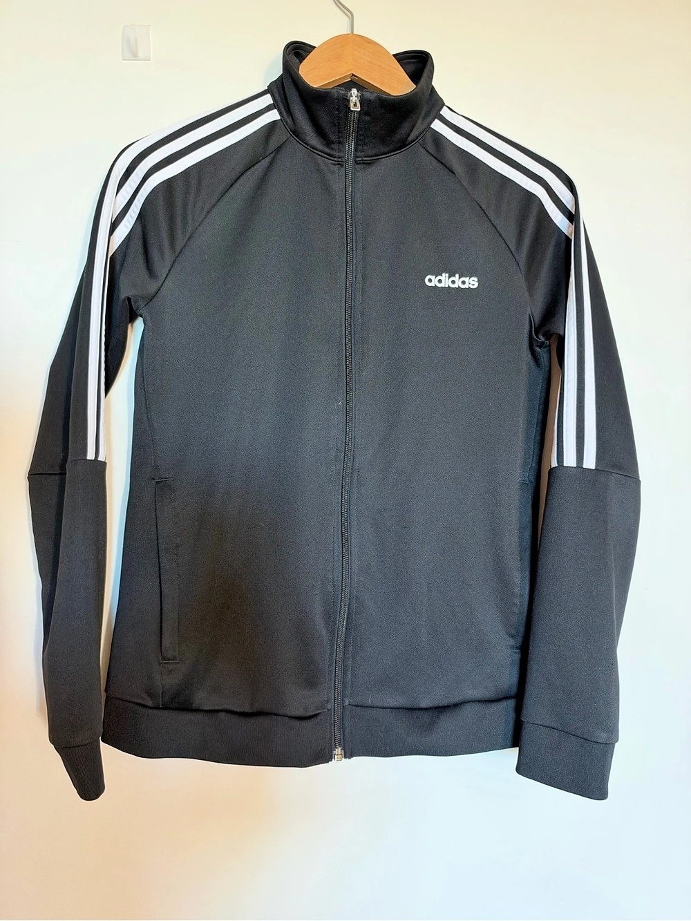 adidas Women’s 3-Stripes Full Zip Track Jacket – Black – M